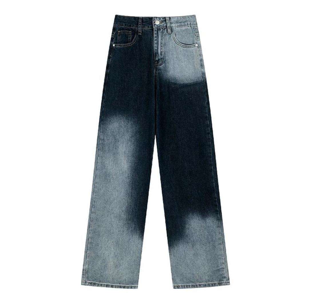 Cloud bleach baggy women jeans