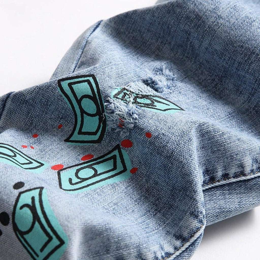 Vaqueros para hombre con estampado de dólares