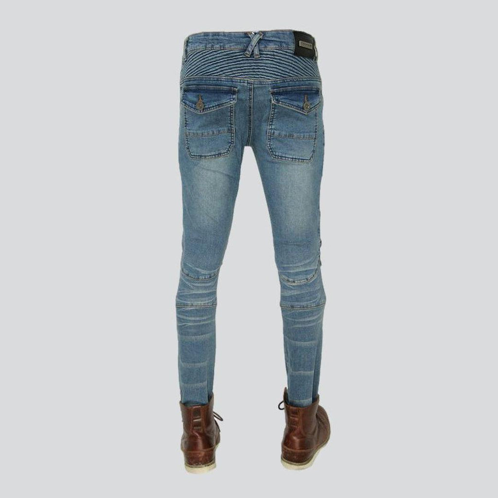 Skinny men biker jeans