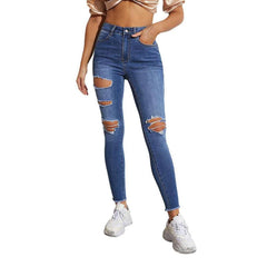 Butt-lifting distressed women jeans