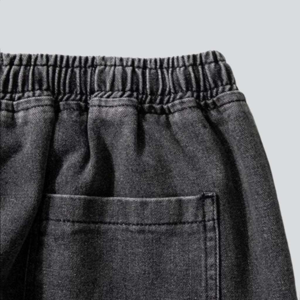 Baggy denim joggers for men