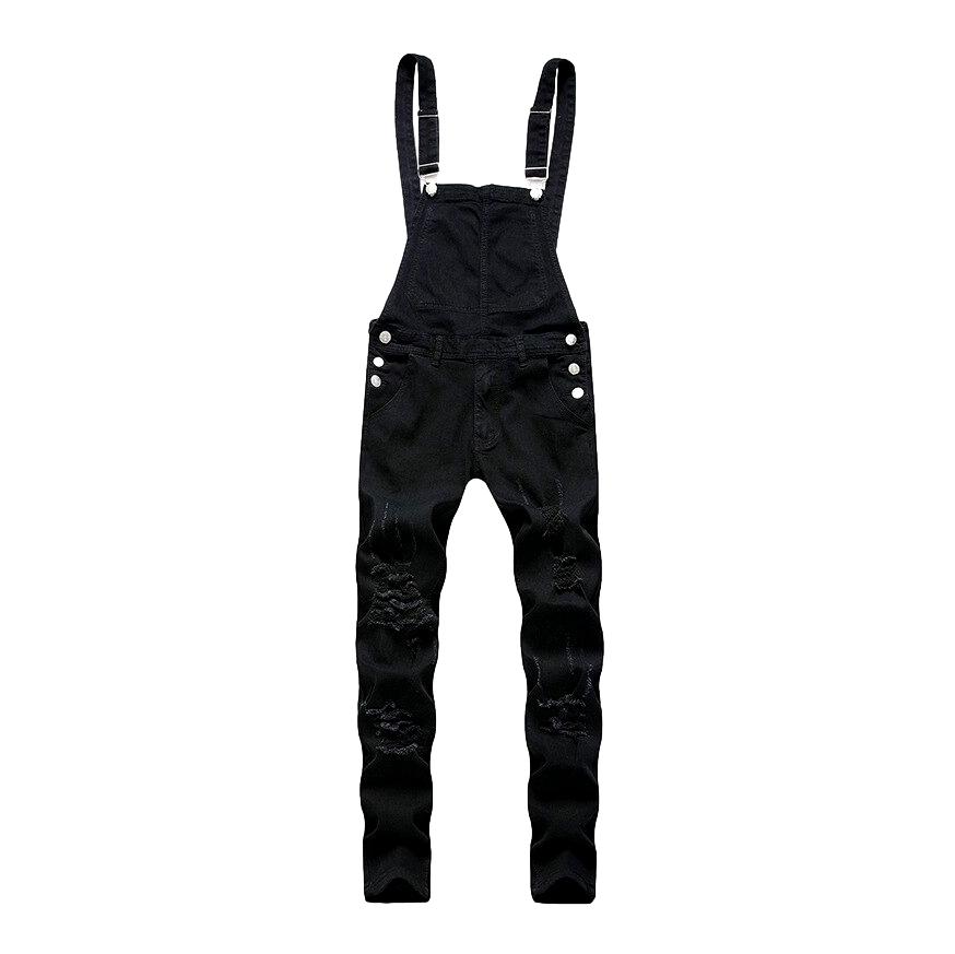 Slim distressed men denim jumpsuit