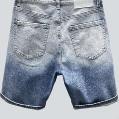 Contrast wash baggy denim shorts