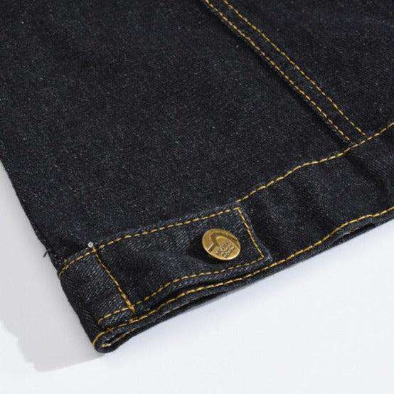 Exposed seams men denim jacket