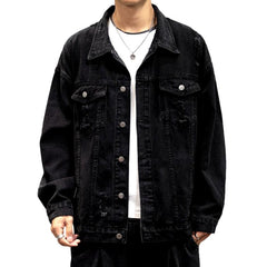 Ripped oversized men denim jacket