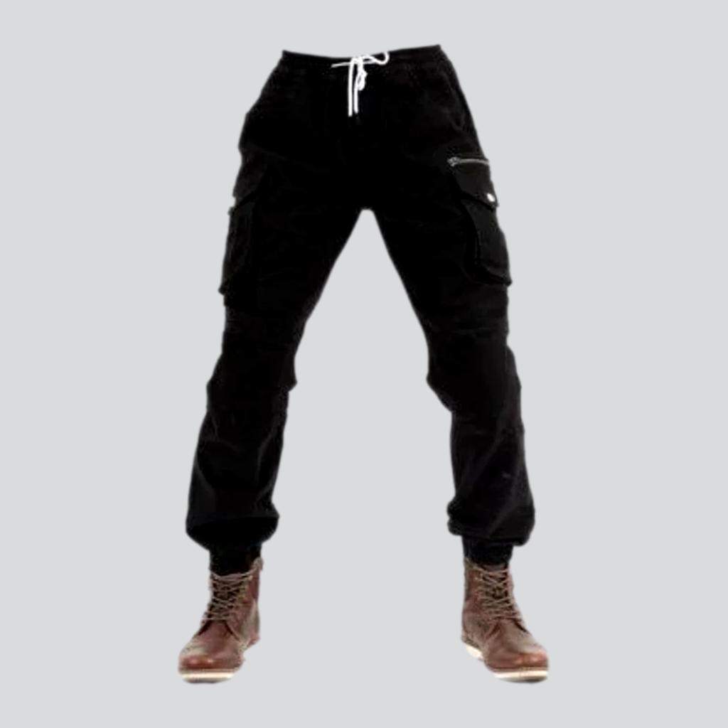 Cargo protective riding denim pants for men