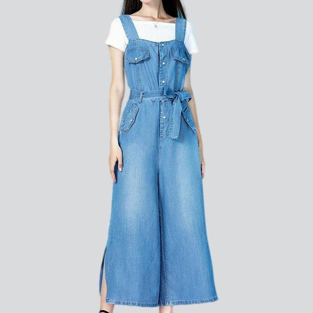 Wide-leg women denim dungaree