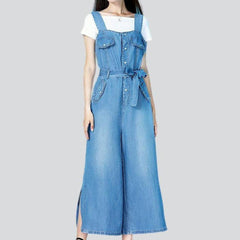 Wide-leg women denim dungaree