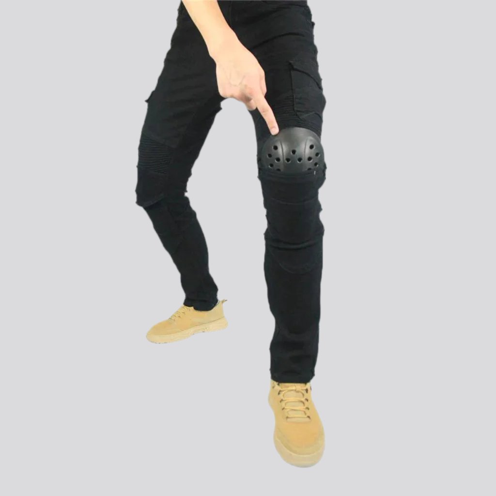 Pantalones vaqueros cargo ajustados de estilo motero