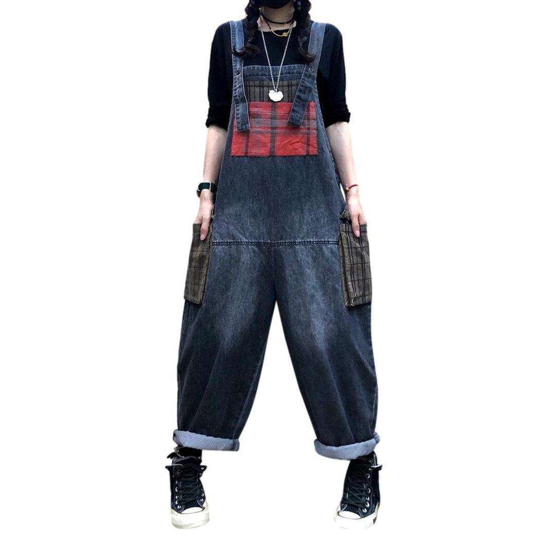 Cargo baggy women denim jumpsuit