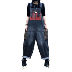 Cargo baggy women denim jumpsuit