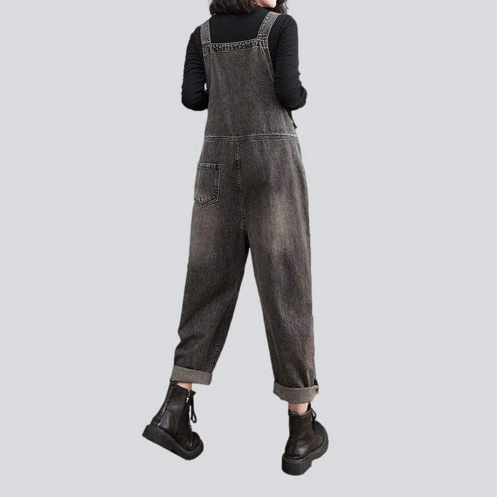 Vintage grey women denim overall