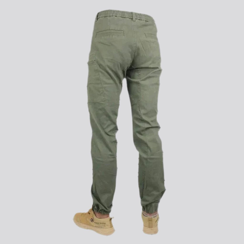 Color mid-waist riding men jean pants