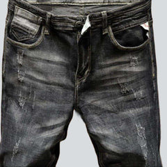 Dark grey torn men jeans