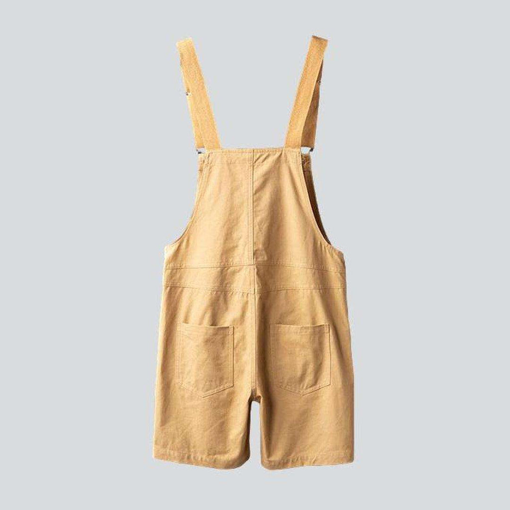 Color denim men overall shorts