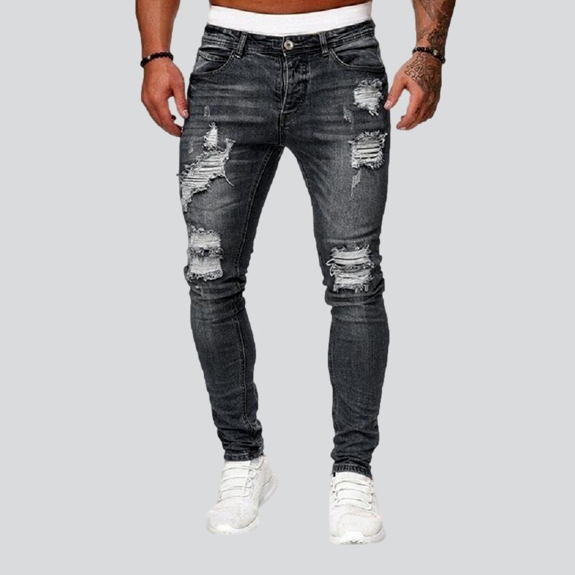 Skinny distressed jeans for men