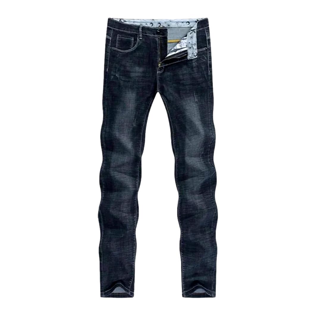 Sanded black jeans for men