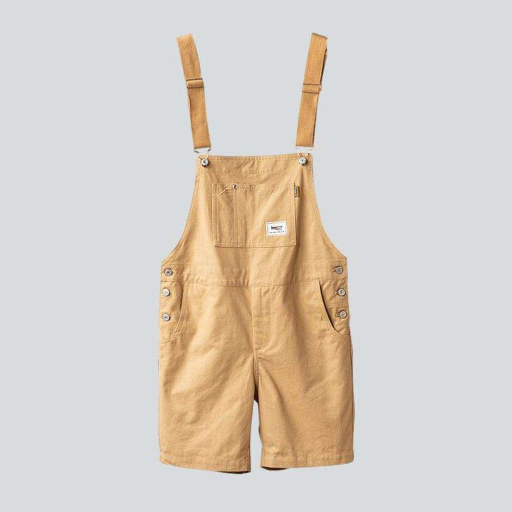 Color denim men overall shorts