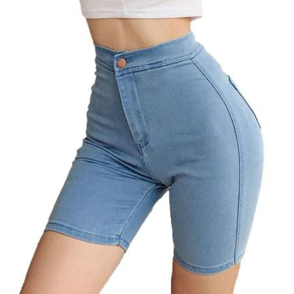 Cycling skinny women denim shorts