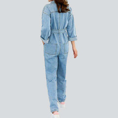 Light blue loose denim overall