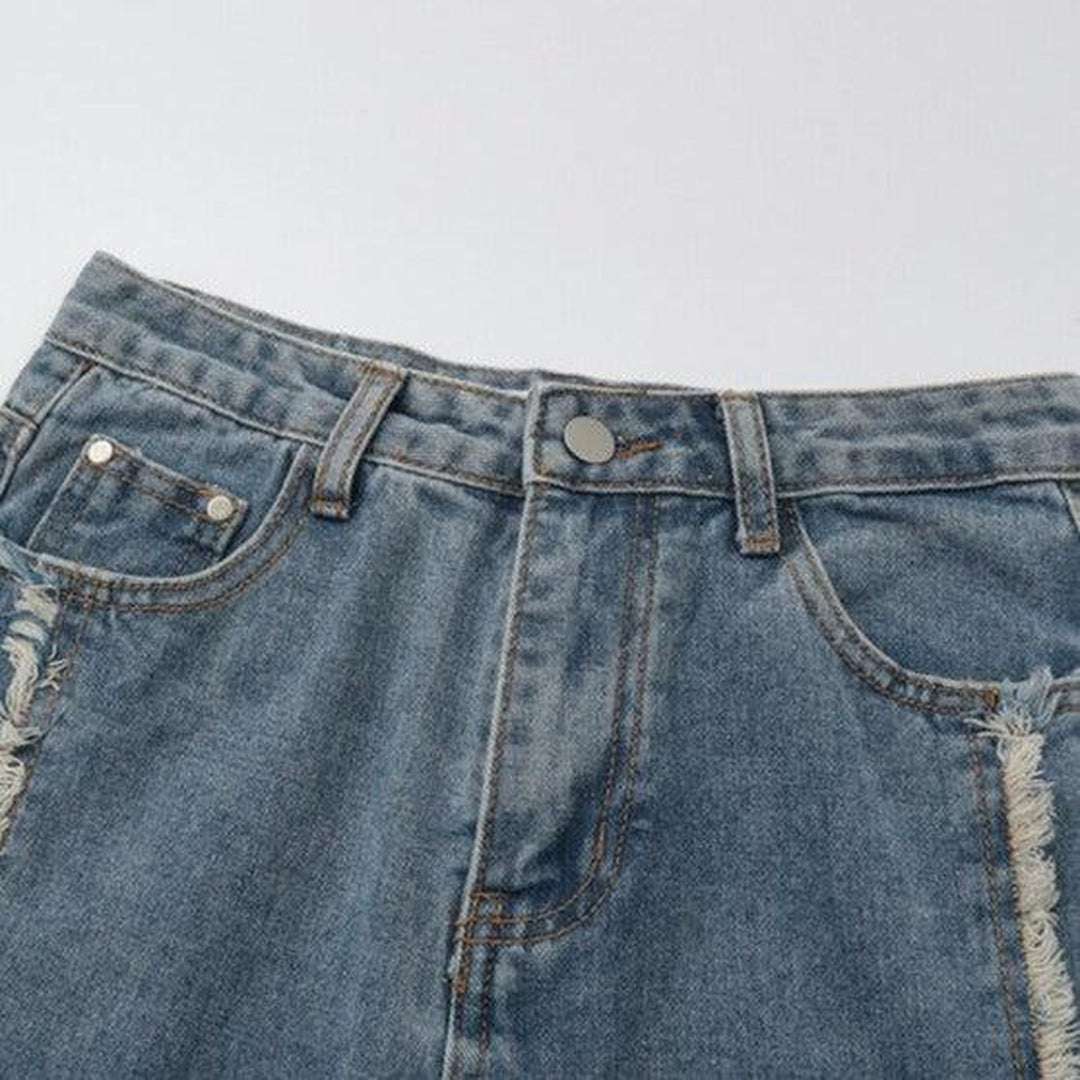 Bestickte Nähte Damen Baggy Jeans