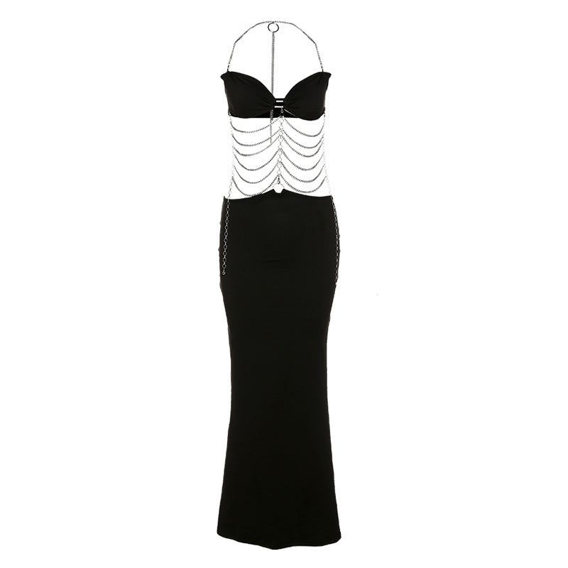 Wild & Free Backless Halter Chain Maxi Dress Rae Jeans Wild & Free Backless Halter Chain Maxi Dress Rae Jeans