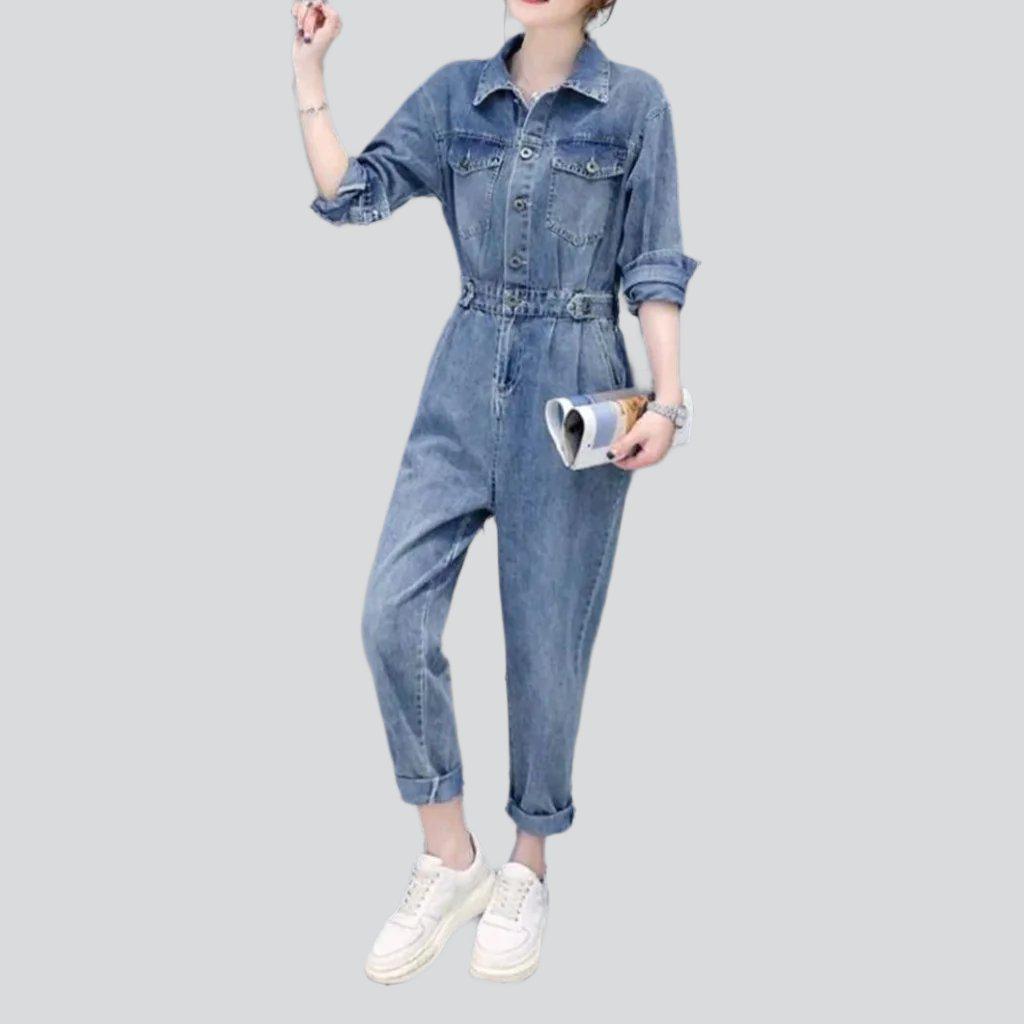 Vintage stylish women denim overall