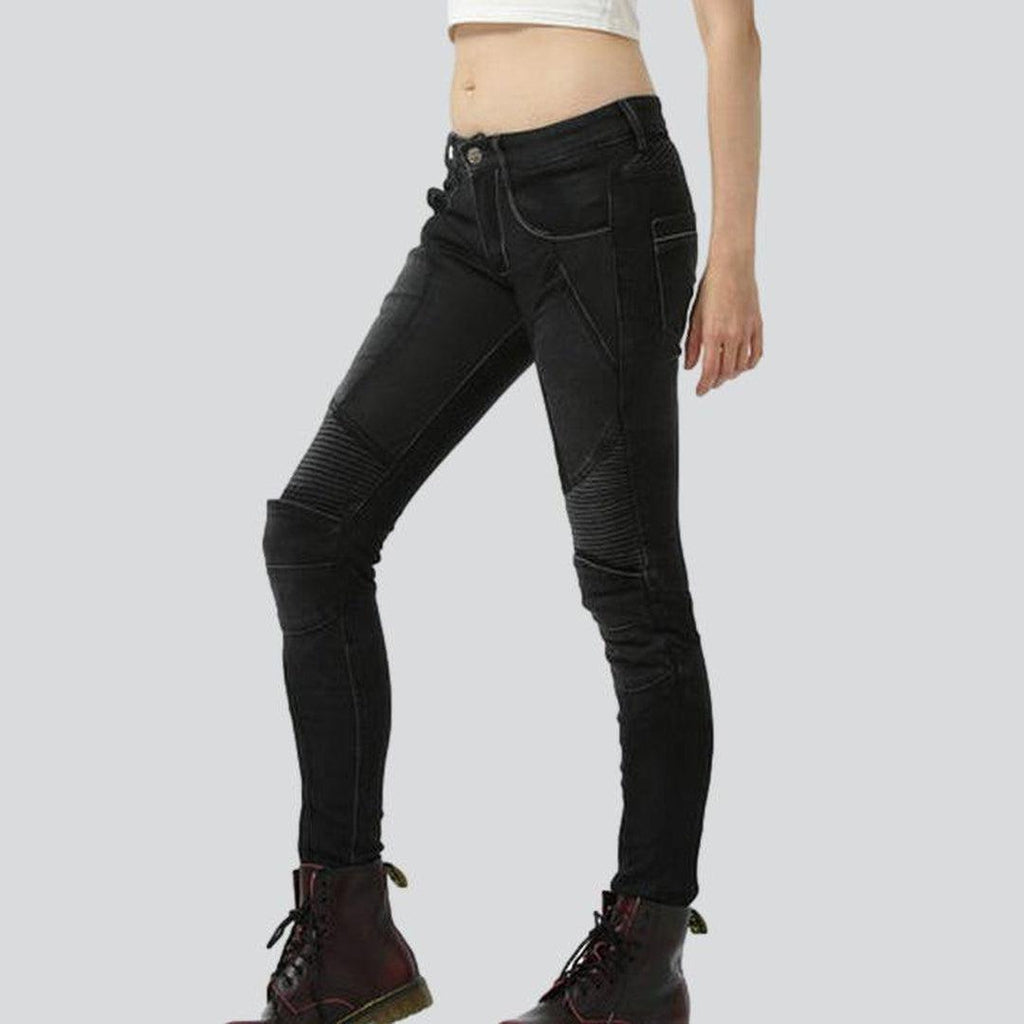 Summer breathable women biker jeans