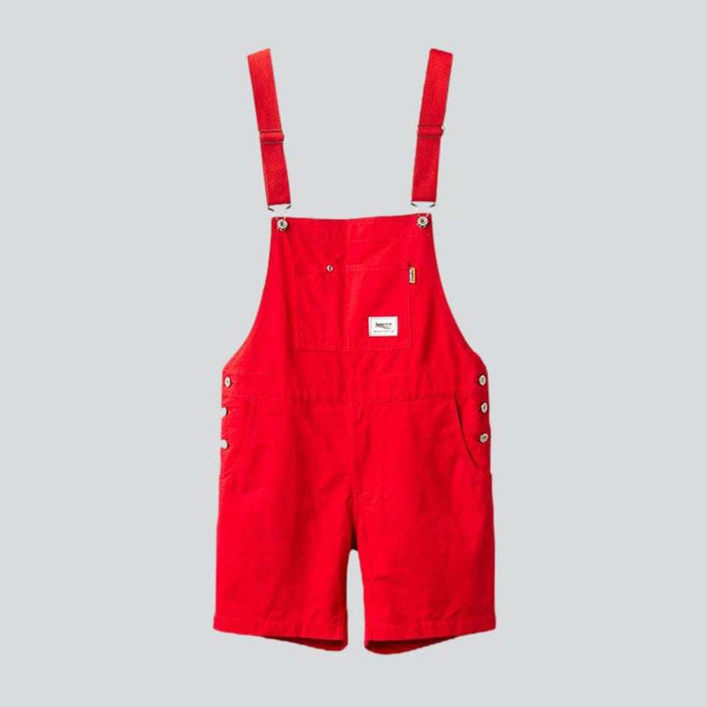 Color denim men overall shorts