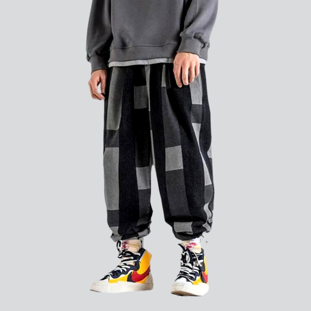 Joggers holgados con estampado rectangular para hombre