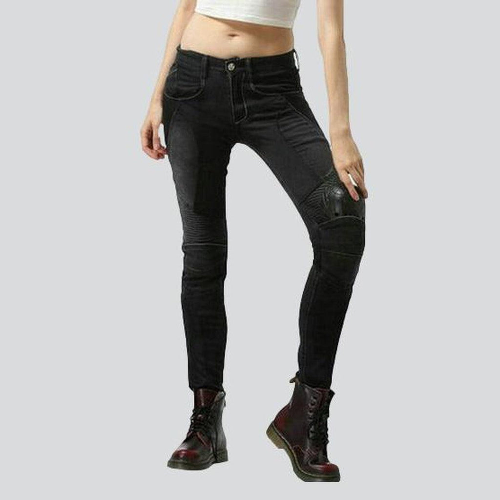 Summer breathable women biker jeans