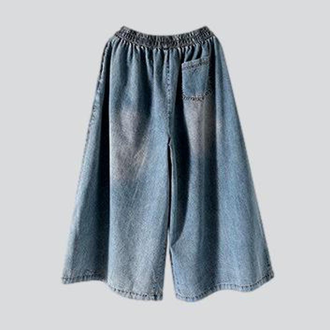 Stylish women culottes denim pants