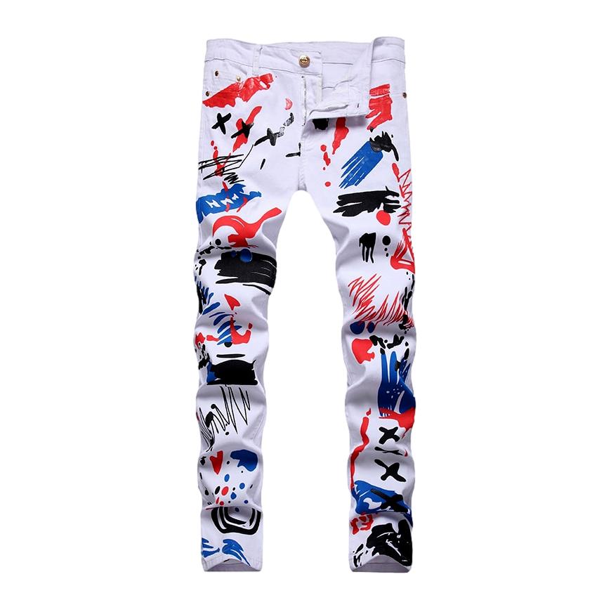 White-painted jeans for men