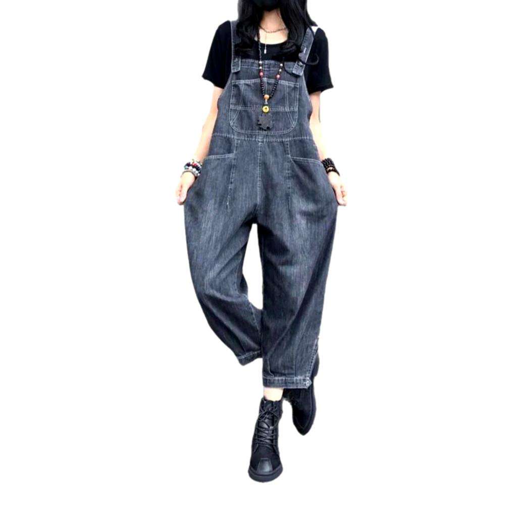 Grey urban women denim jumpsuit