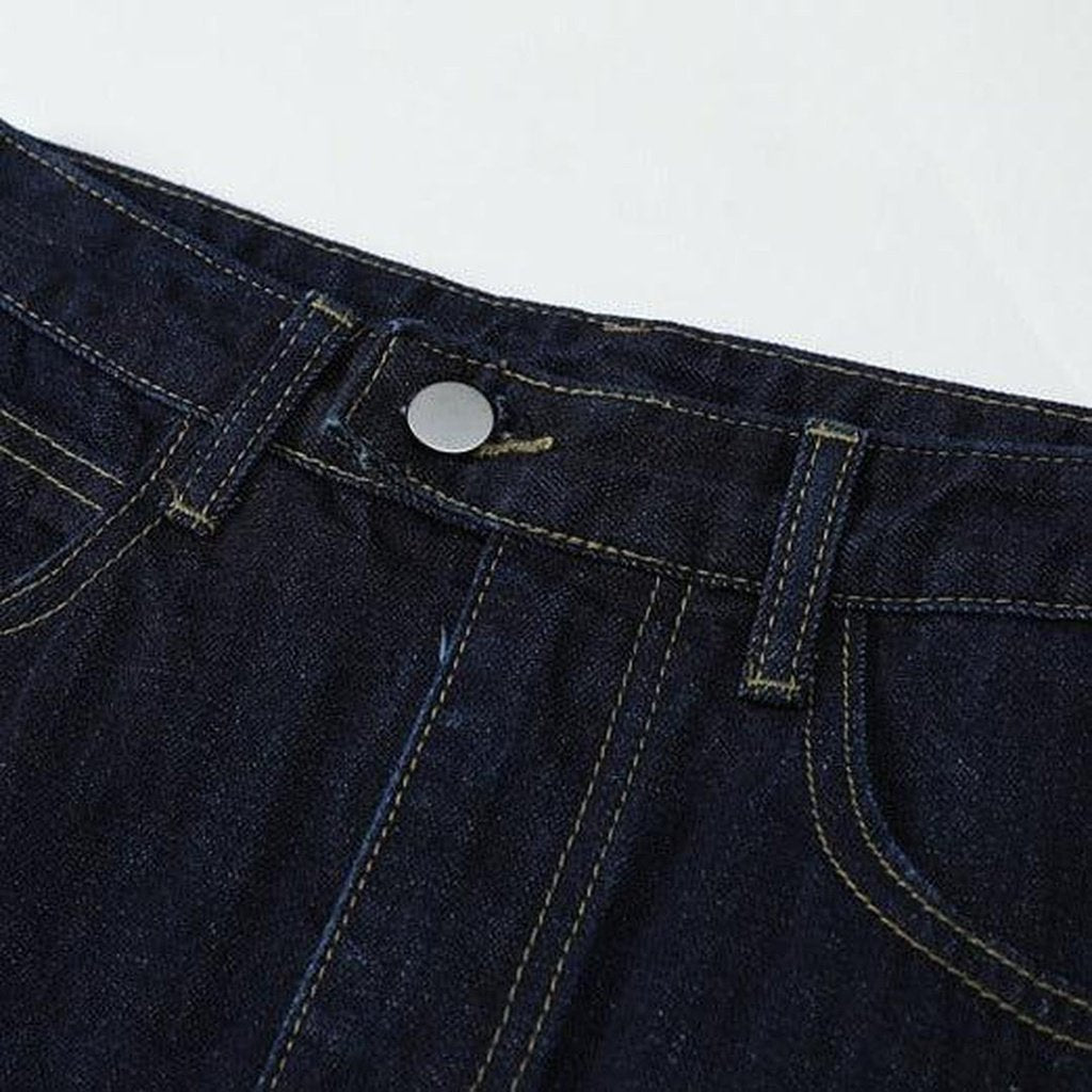 Short black women denim skirt