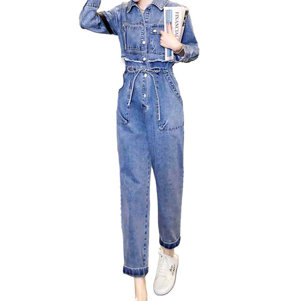 Fake two-piece women denim overall