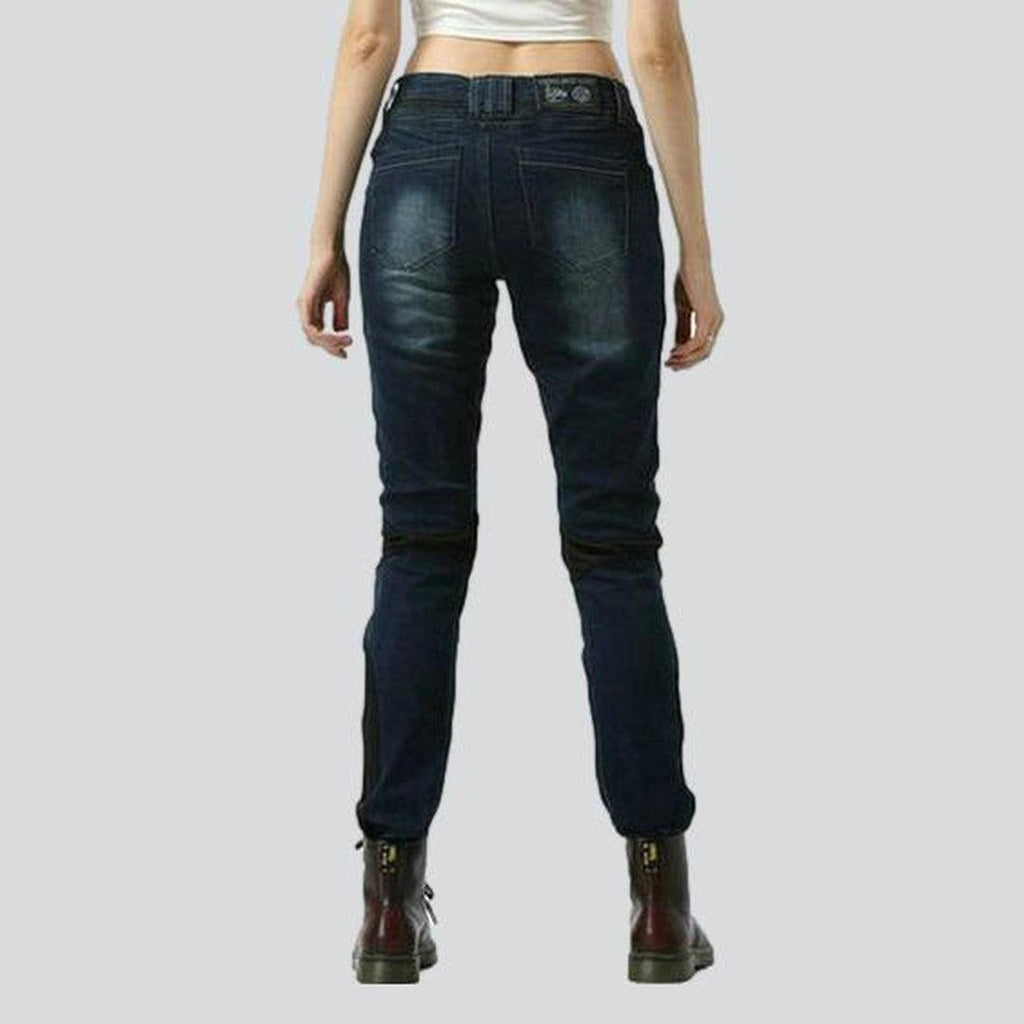 Summer breathable women biker jeans