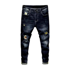 Painted knee patch men jeans