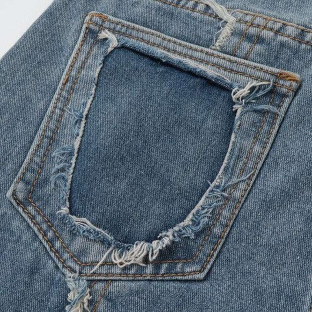 Bestickte Nähte Damen Baggy Jeans