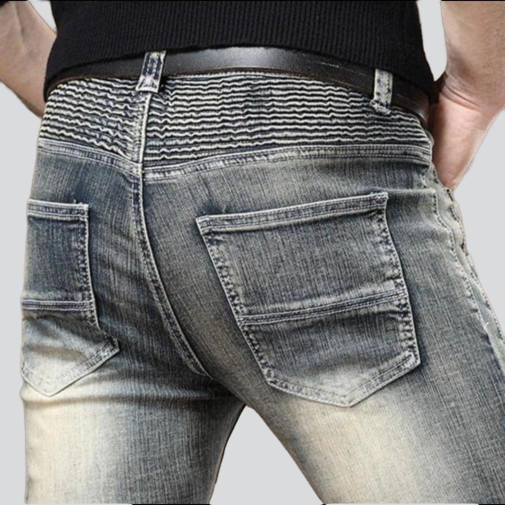 Distressed stylish men biker jeans