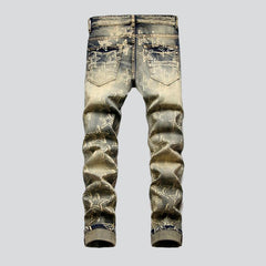 Vintage star print men jeans