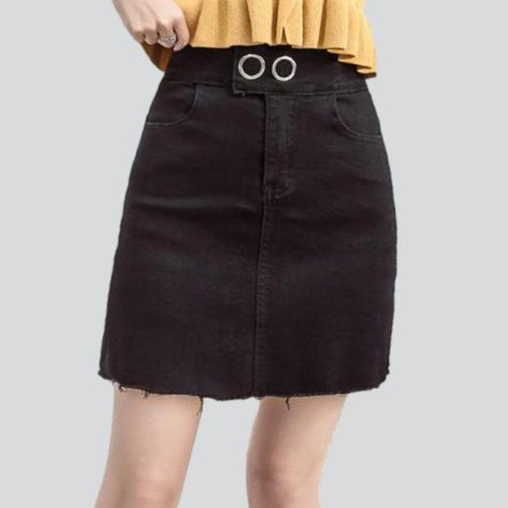 Mini denim skirt with buttons