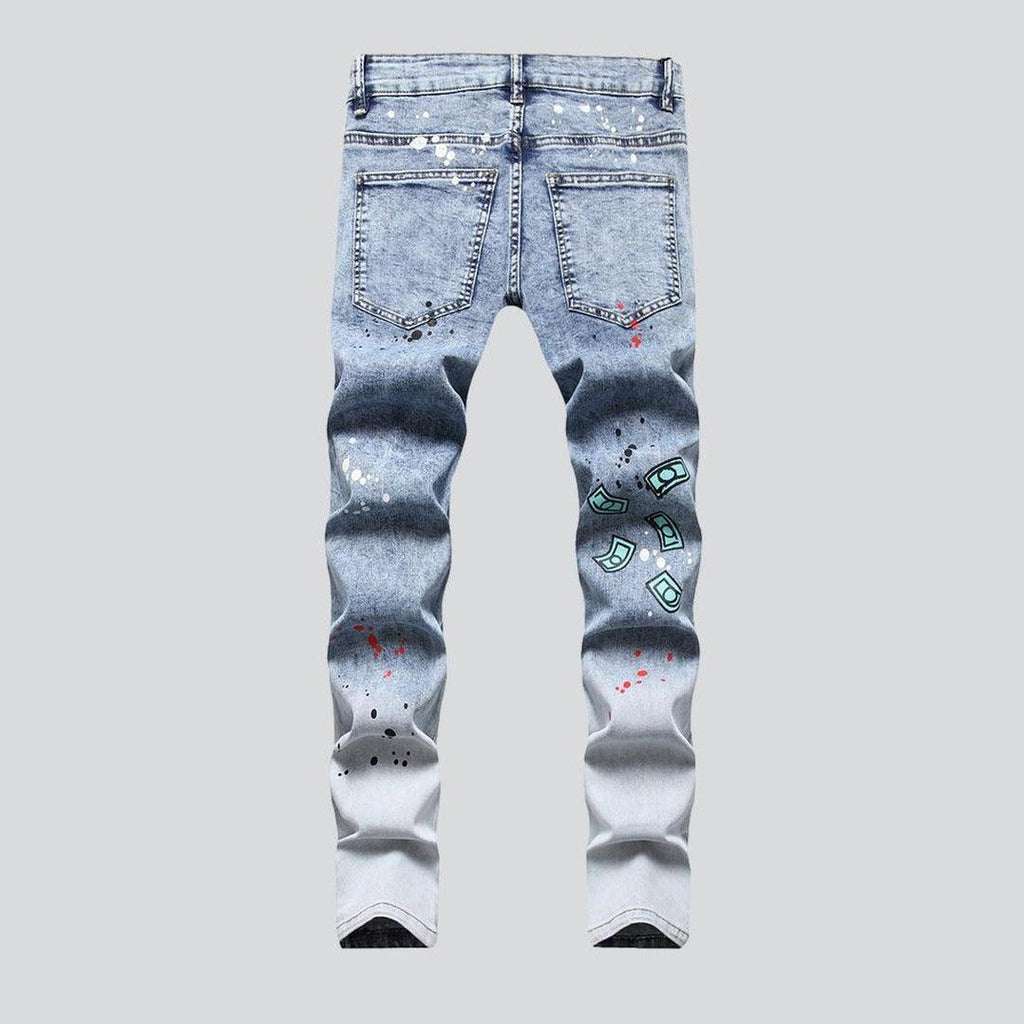 Jeans für Herren mit Dollar-Print