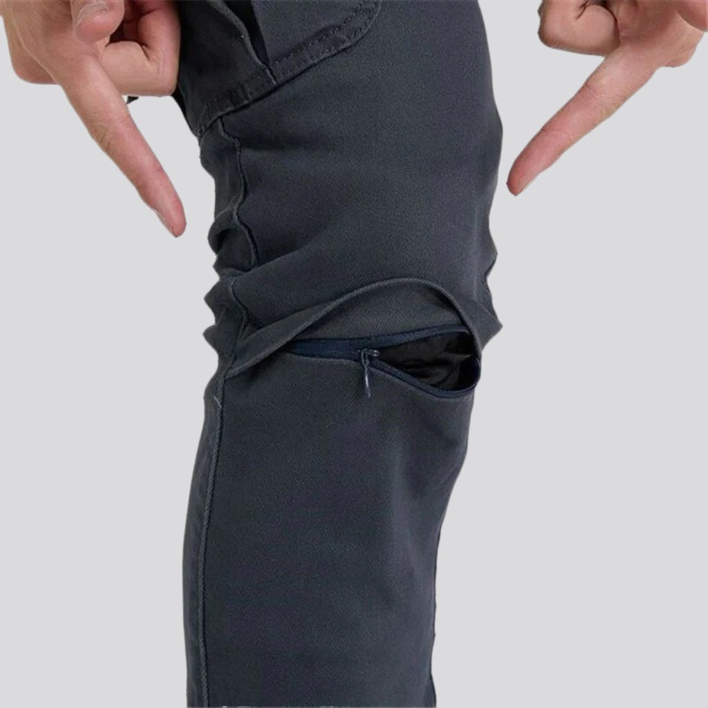 Pantalones vaqueros de motociclista de cintura media para hombre