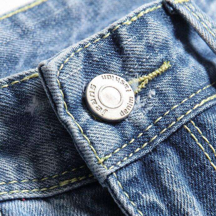 Bestickte zerrissene Jeans für Herren