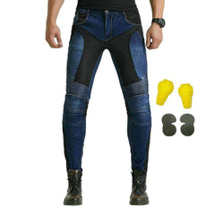 Breathable mesh men biker jeans