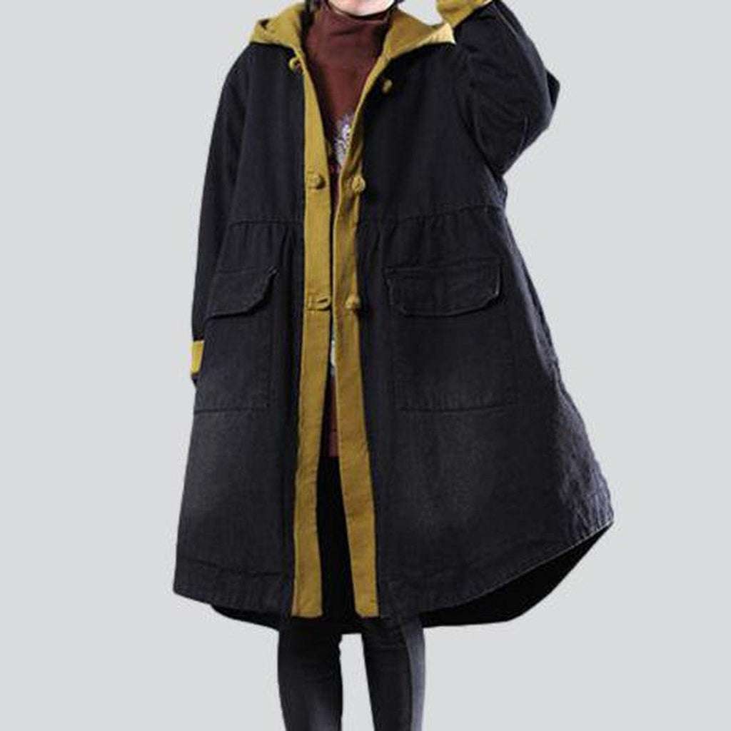 Autumn two-color women denim coat