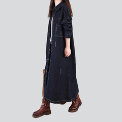 Slightly torn women denim coat