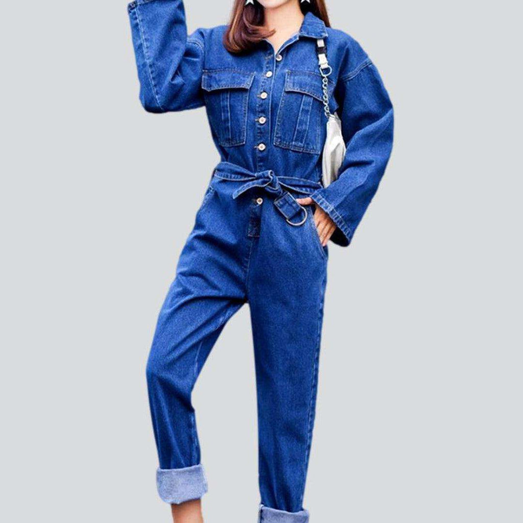 Color women denim overall