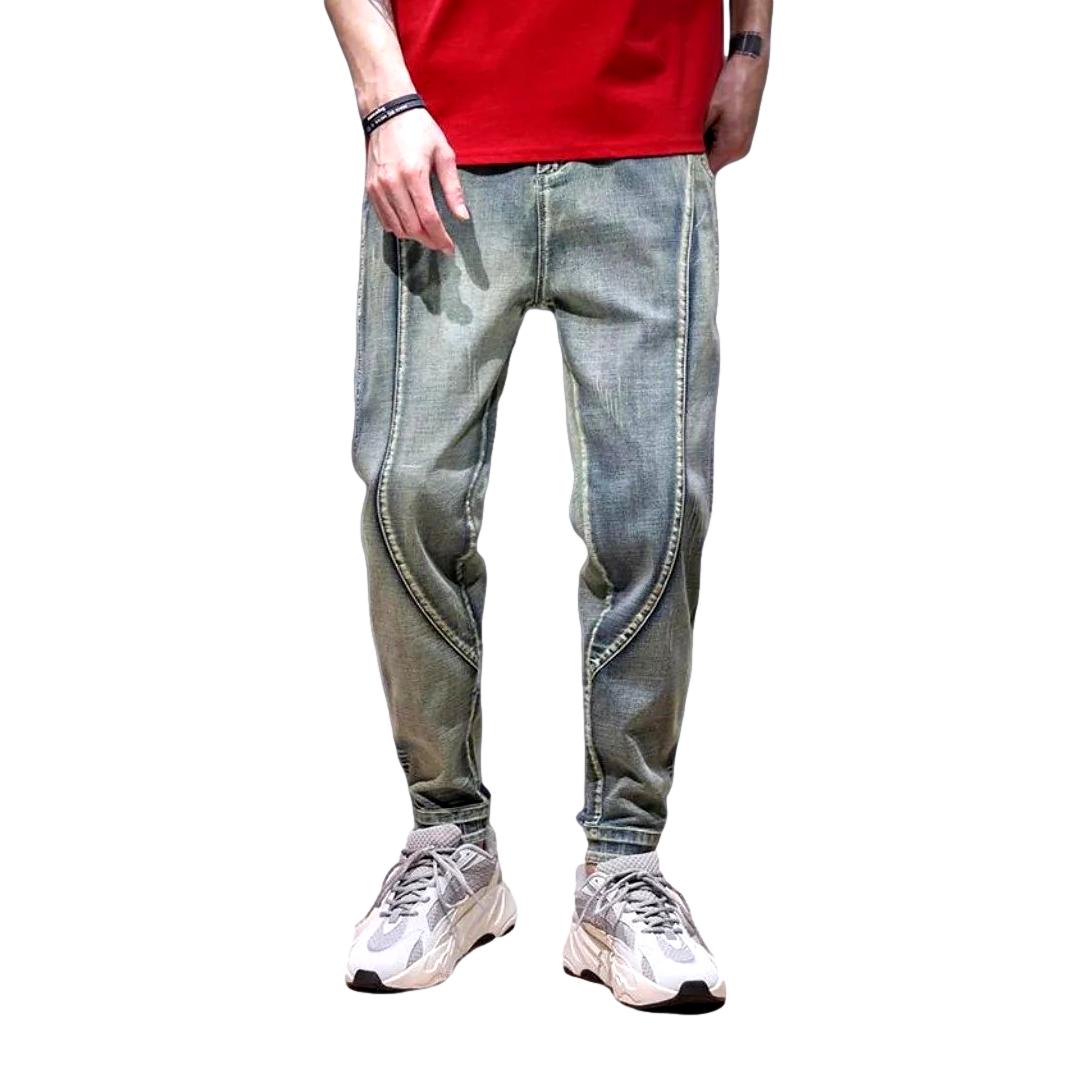 Retro look men denim joggers